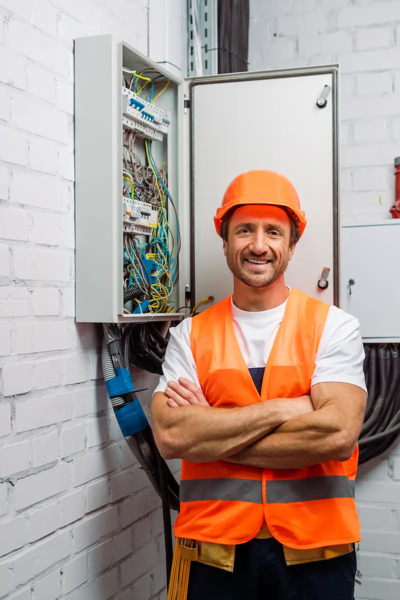 Electricista de urgencia 24 horas reparando un cuadro eléctrico en un domicilio